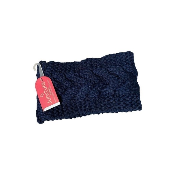 JUNCTURE CHUNKY KNIT HEADBAND HEAD-WRAP NAVY BLUE NEW‎ WITH TAGS - Picture 1 of 2